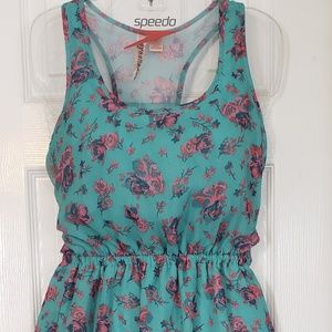 Floral racer back dress